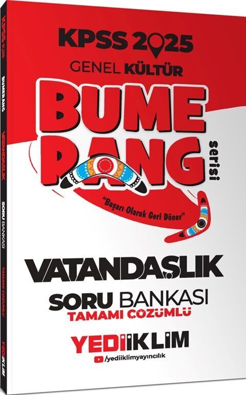 Yediiklim 2025 KPSS Vatandaşlık Bumerang Soru Bankası Çözümlü Yediiklim Yayınları