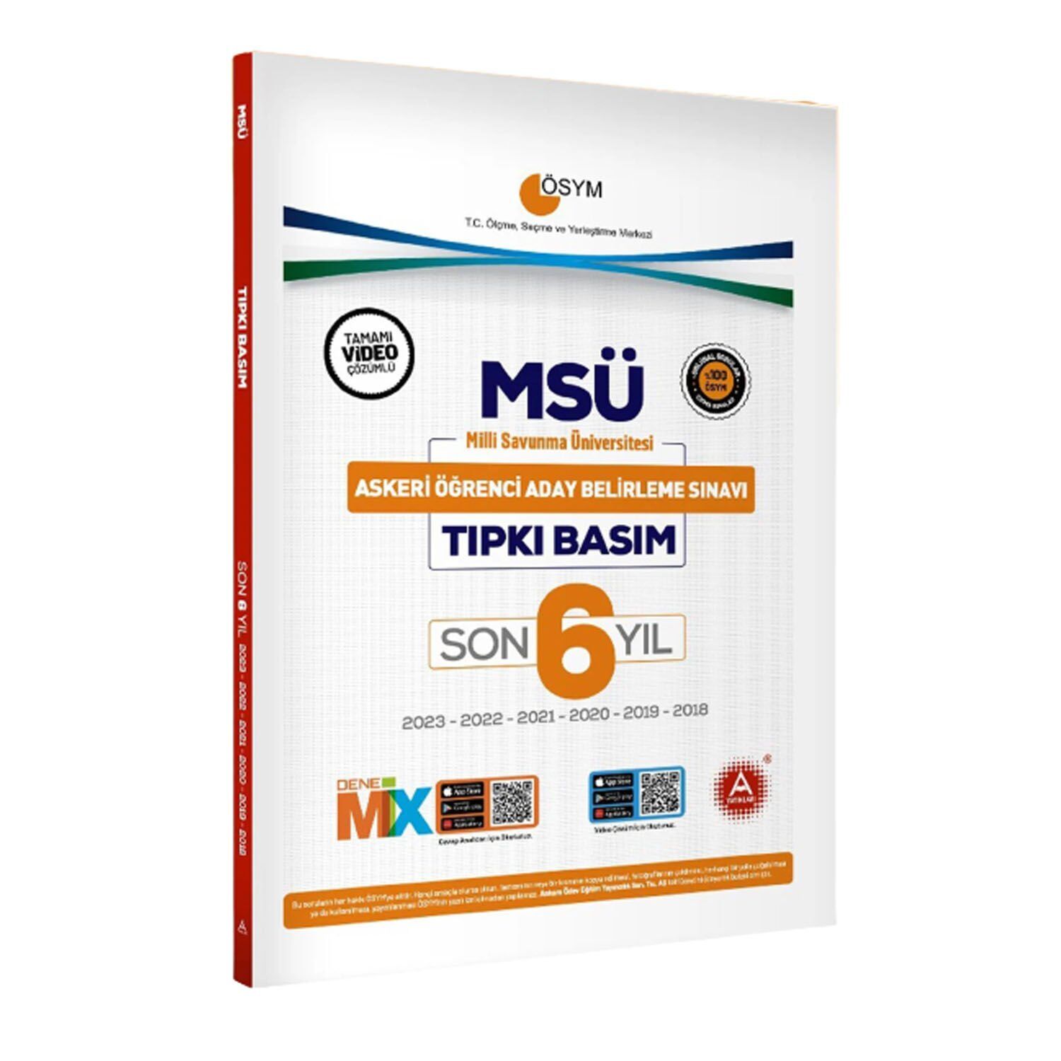 A Yayınları MSÜ Tıpkı Basım Son 6 Yıl Çıkmış Sorular Video Çözümlü A Yayınları