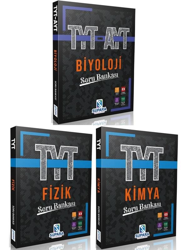 Supara Yayınları TYT Fizik + TYT Kimya + TYT AYT Biyoloji Soru 3 lü Set