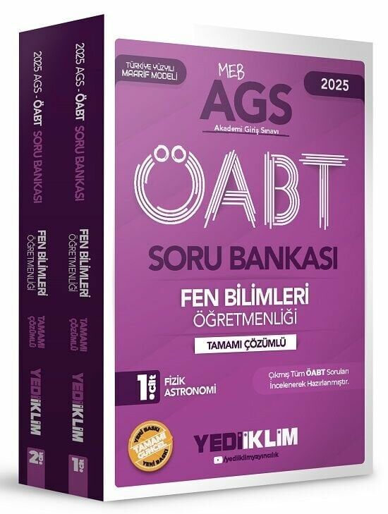 Yediiklim 2025 ÖABT MEB-AGS Fen Bilimleri Öğretmenliği Soru Bankası Çözümlü Modüler Set Yediiklim