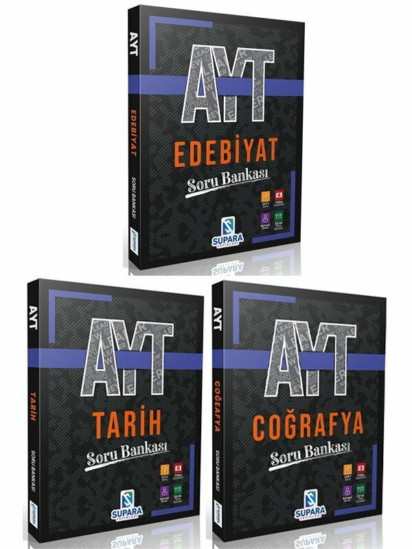 Supara Yayınları AYT Tarih + Coğrafya + Edebiyat Soru Bankası 3 li Set