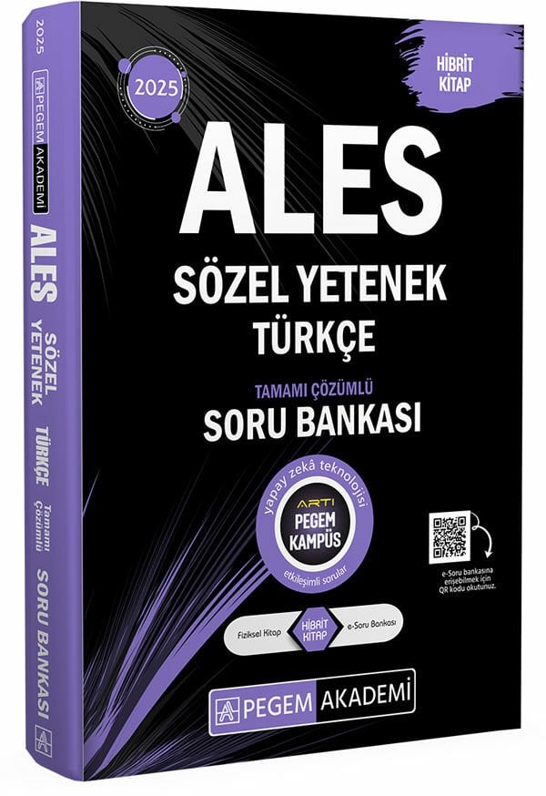 Pegem 2025 ALES Türkçe Sözel Yetenek Soru Bankası Çözümlü Pegem Akademi Yayınları