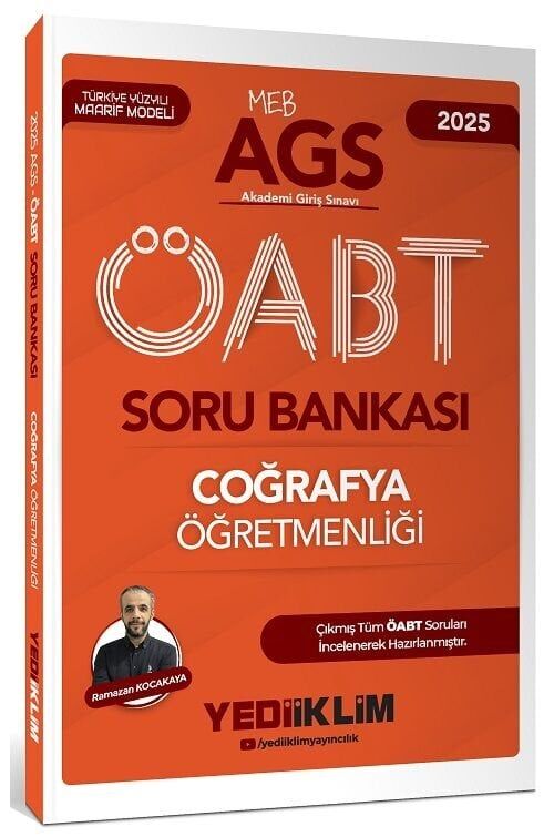 Yediiklim 2025 ÖABT MEB-AGS Coğrafya Öğretmenliği Soru Bankası Çözümlü - Ramazan Kocakaya Yediiklim
