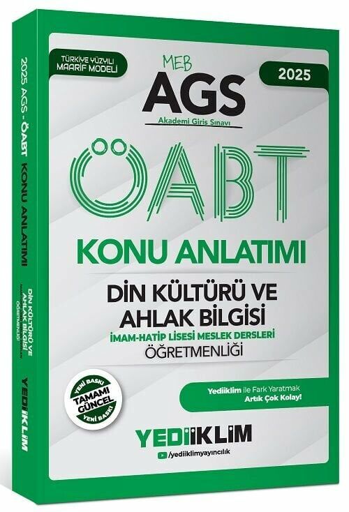 Yediiklim 2025 ÖABT MEB-AGS Din Kültürü ve Ahlak Bilgisi Öğretmenliği Konu Anlatımı Yediiklim