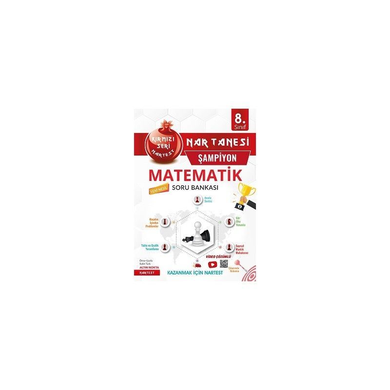 Nartest Yayınları 8. Sınıf Kırmızı Nar Tanesi Şampiyon Matematik Soru Bankası Altın Sorular