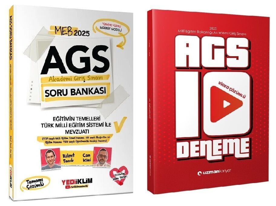 Yediiklim + Uzman 2025 MEB-AGS Eğitimin Temelleri ile Mevzuatı Soru  + 10 Deneme 2 li Set