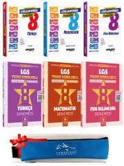 Ankara LGS Türkçe Matematik Fen Güçlendiren Fasikül ve Yıldız Soru 8 li Deneme+Kalemlik 6 Kitap Set