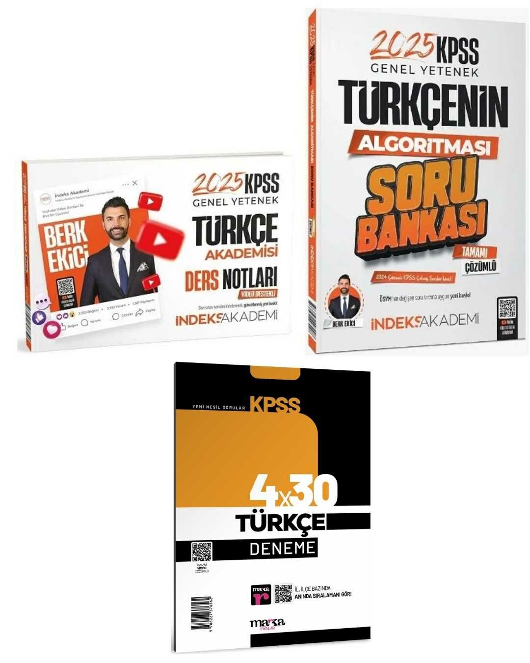 İndeks 2025 KPSS Türkçe Akademisi Video Ders Notları + Soru + Marka Deneme 3 lü Set - Berk Ekici