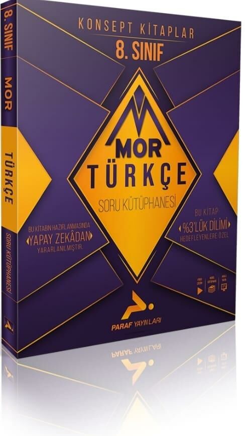 Paraf LGS Mor Türkçe Soru Kütüphanesi PRF Paraf Yayınları