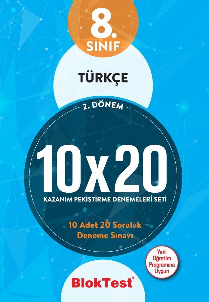 Bloktest Yayınları 8. Sınıf Türkçe 10 x 20 2.Dönem Kazanım Pekiştirme Denemeleri Seti