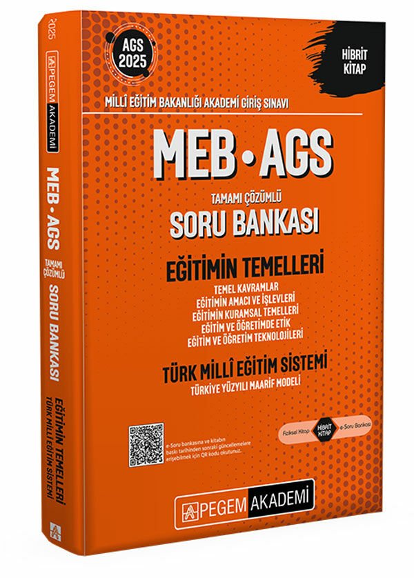 Pegem 2025 MEB-AGS Eğitimin Temelleri ve Türk Milli Eğitim Sistemi Soru Bankası Çözümlü Pegem Yayınları
