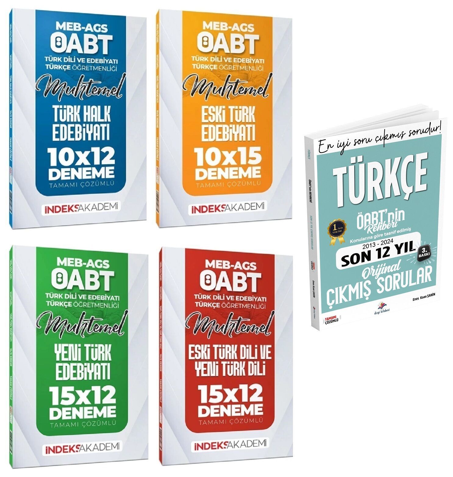 Dizgi Kitap + İndeks 2025 ÖABT nin Rehberi Türkçe Öğretmenliği Çıkmış Sorular Son 12 Yıl + 51 Deneme 5 li Set