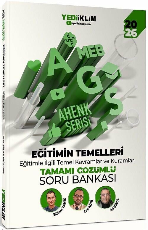 Yediiklim 2026 MEB-AGS Eğitimin Temelleri Soru bankası Çözümlü Ahenk Serisi - Ali Birol, Bülent Tanık, Can Köni Yediiklim Yayınları