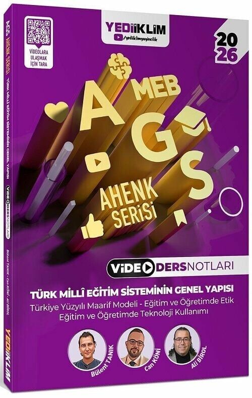 Yediiklim 2026 MEB-AGS Türk Milli Eğitim Sisteminin Genel Yapısı Video Ders Notları Ahenk Serisi - Ali Birol, Bülent Tanık, Can Köni Yediiklim Yayınları