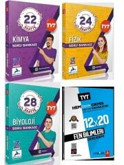 Marka 2024 TYT Fen 12x20 Deneme ve Paraf TYT Z Takımı Fizik Kimya Biyoloji Soru 4 lü Set