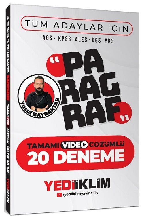 Yediiklim KPSS MEB-AGS ALES DGS YKS TYT AYT Paragraf 20 Deneme Çözümlü - Yusuf Bayraktar Yediiklim Yayınları