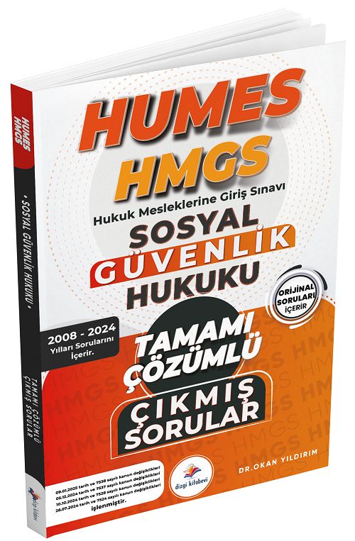 Dizgi Kitap HUMES HMGS Sosyal Güvenlik Hukuku Çıkmış Sorular 2008-2024 Çözümlü Dizgi Kitap