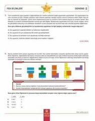 Yıldız Sorular 8. Sınıf LGS Fen Bilimleri 8 Deneme
