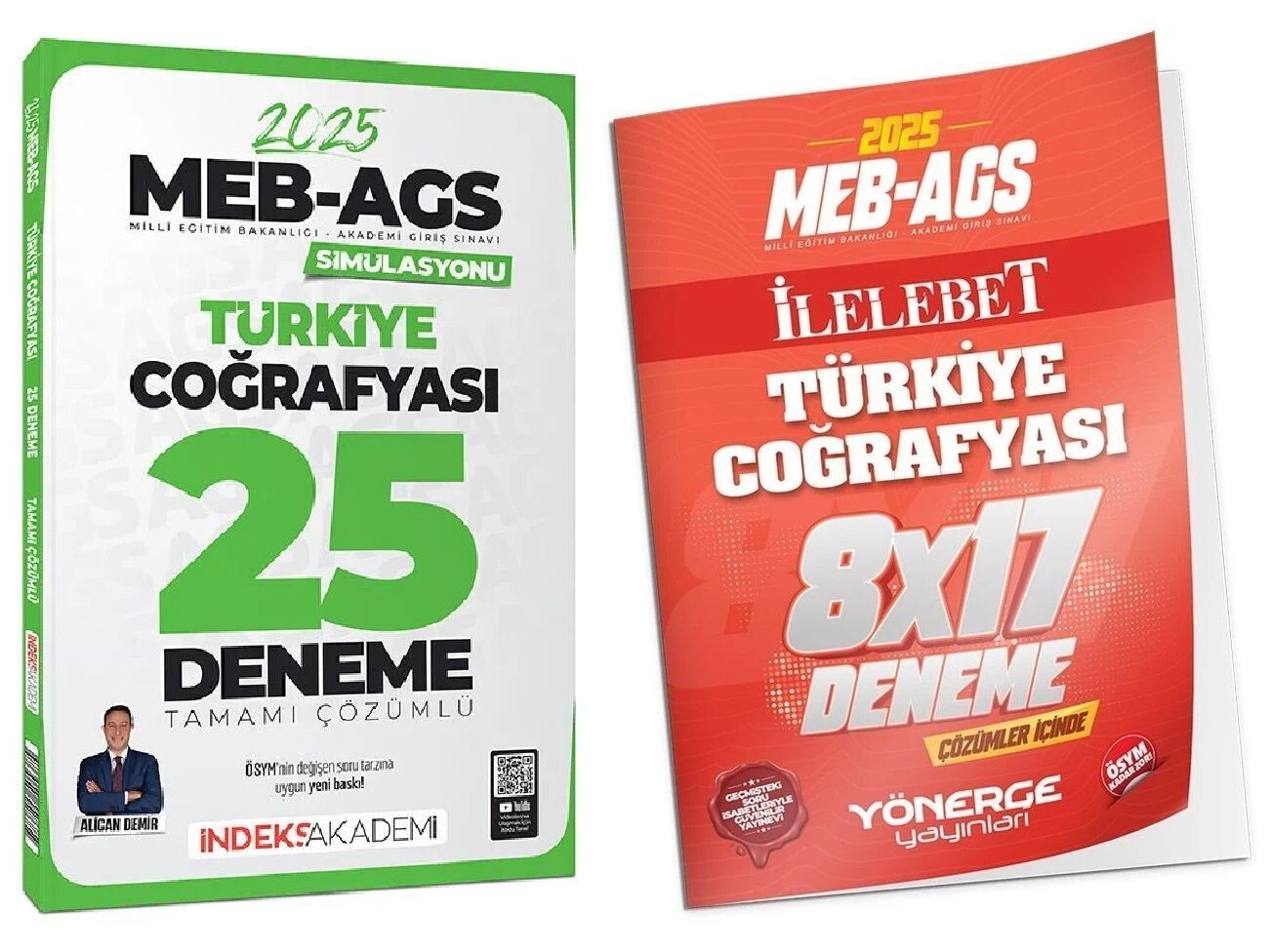 İndeks + Yönerge 2025 MEB-AGS Simülasyonu Türkiye Coğrafyası 25+17 Deneme 2 li Set - Alican Demir İndeks Akademi + Yönerge Yayıncılık