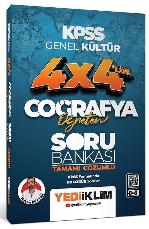 Yediiklim 2025 KPSS Coğrafya Öğreten 4x4 lük Soru Bankası Çözümlü - Hakan Bileyen Yediiklim Yayın