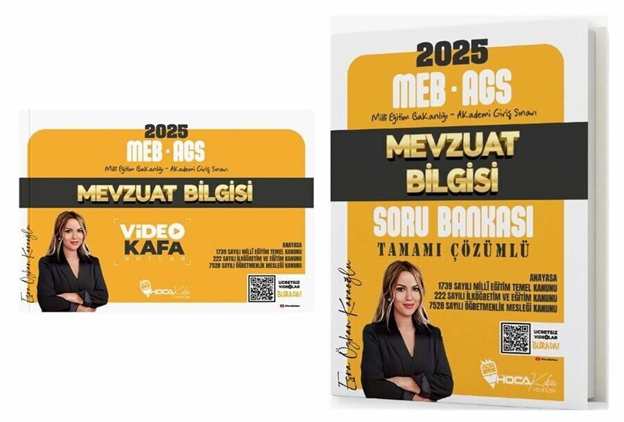 Hoca Kafası 2025 MEB-AGS Mevzuat Bilgisi Video Kafa Notlar + Soru 2 li Set - Esra Özkan Karaoğlu