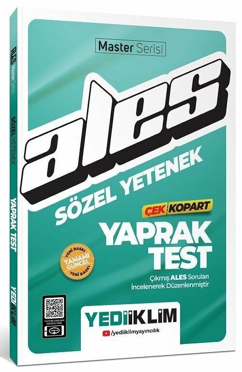 Yediiklim 2025 ALES Master Sözel Yetenek Yaprak Test Çek Kopart Yediiklim Yayınları