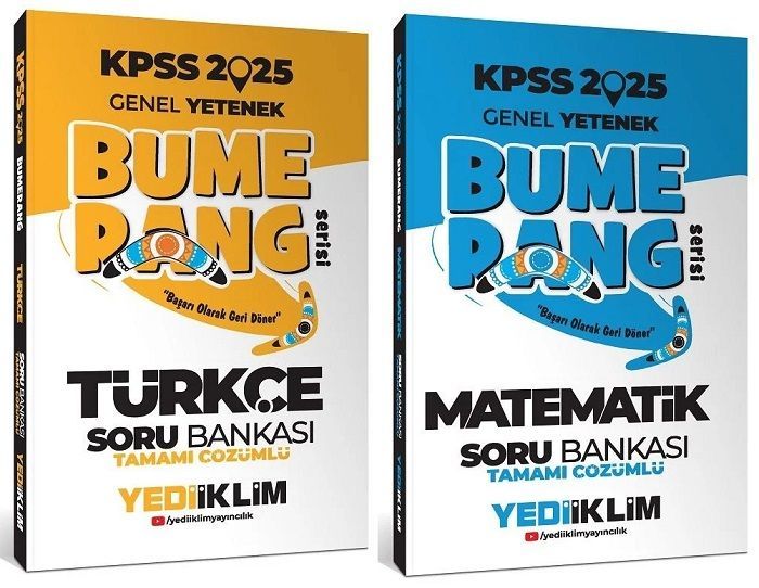 Yediiklim 2025 KPSS Türkçe+Matematik Bumerang Soru Bankası 2 li Set Yediiklim Yayınları