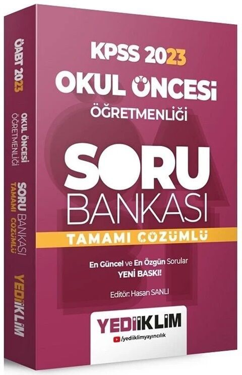 Yediiklim Yayınları 2023 ÖABT Okul Öncesi Öğretmenliği Tamamı Çözümlü Soru Bankası