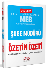 2023 Milli Eğitim Bakanlığı GYS Şube Müdürü Özetin Özeti Editör Yayınevi