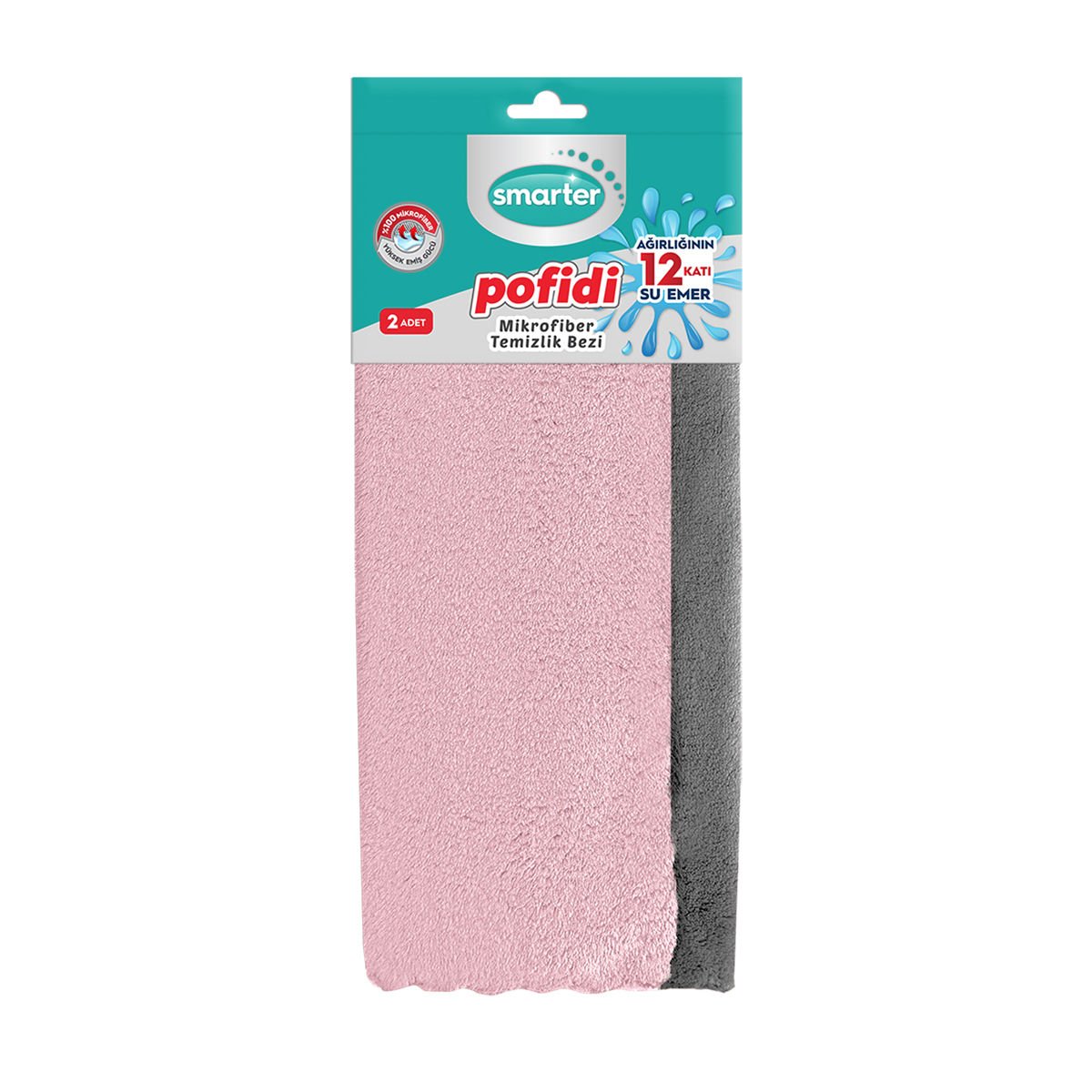 SMARTER Pofidi Mikrofiber Havlu 2'li Temizlik Bezi