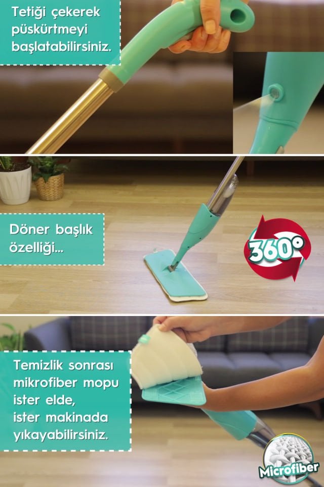 SMARTER Shiny Sprey Mop  (Yeşil)