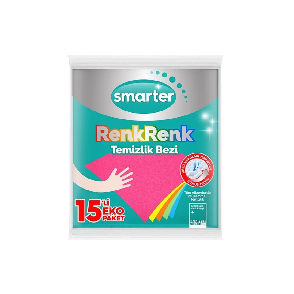 SMARTER Renk Renk Temizlik Bezi 15'li