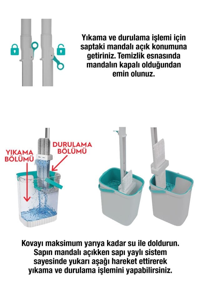 SMARTER Aqua Star Temizlik Seti Tablet Mop Paspas