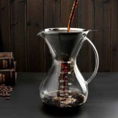 Chemex - 8 cup Ahşap Tutacaklı (Metal Demleme Filtreli)