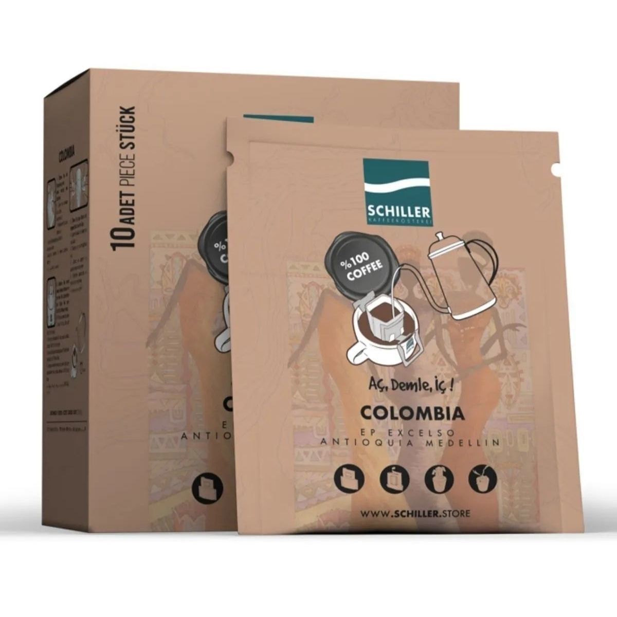 Aç Demle İç Colombia EP Excelso Antioquia Medellin 10 lu Filtre Kahve