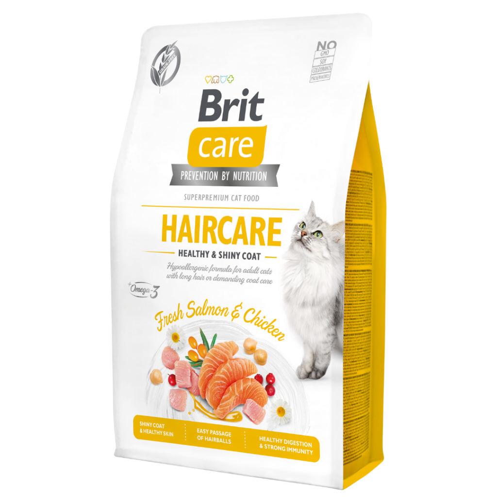 Brit Care Haircare Hypo Allergenic Tavuklu Ve Somonlu Tahılsız Yetişkin Kedi Maması 7 Kg