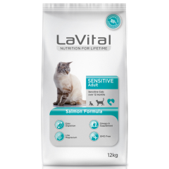 LaVital Sensitive Hassas Sindirim Sistemine Sahip Kediler İçin Somonlu Yetişkin Kedi Maması 12kg