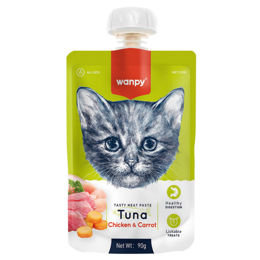 Wanpy Ton Balıklı Ve Tavuklu Taze Et Ezmesi Kedi Ödül Maması 90 Gr