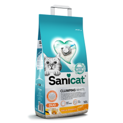 Sanicat Duo Clumping White Mandalina Ve Vanilya Kokulu Oksijen Kontrollü Bentonit Kedi Kumu 10 Litre