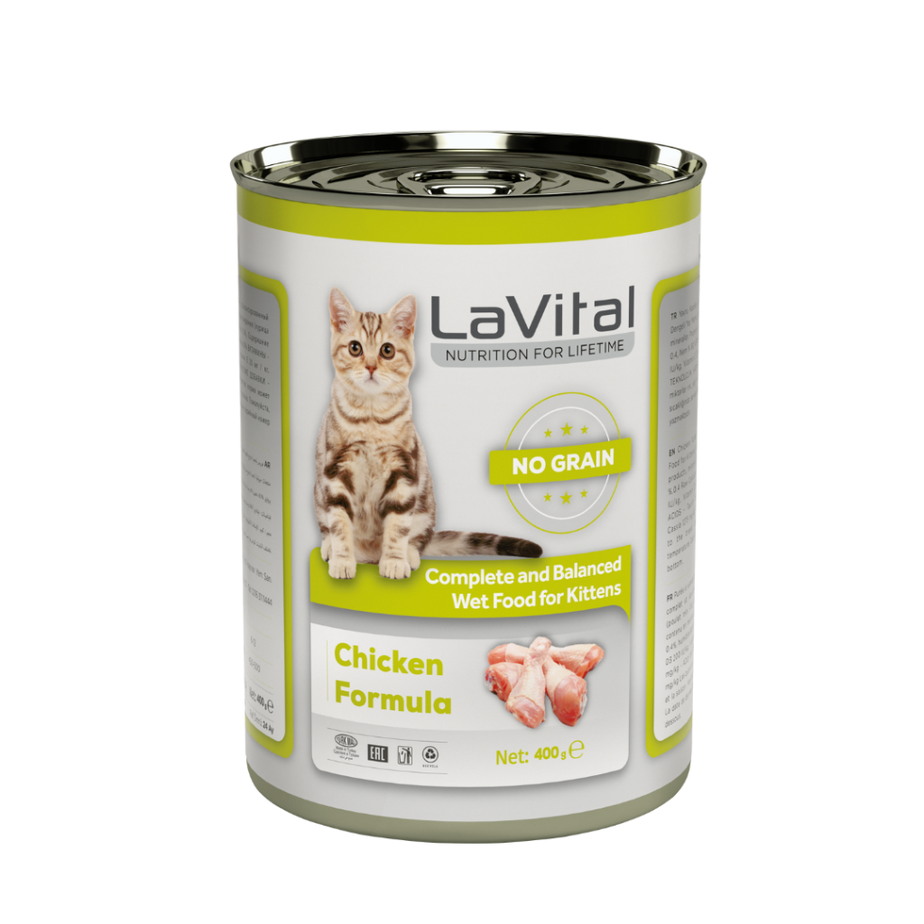 LaVital Tahılsız Tavuklu Yavru Kedi Konserve Maması Pate 400 Gr