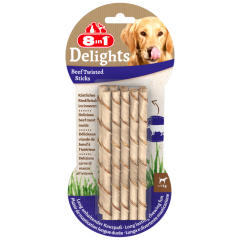 8in1 Delight Twisted Sticks Biftekli Ağız Bakım Kemiği Köpek Ödülü 10 Lu 55 Gr