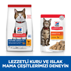 ﻿Hill's SCIENCE PLAN Tavuklu +7 Yaşlı Kedi Maması 1.5 Kg