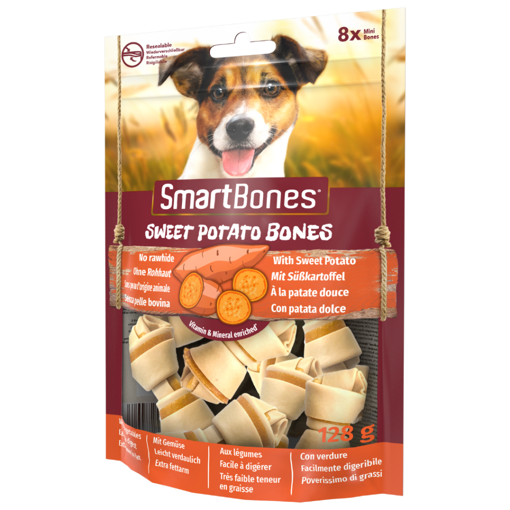 SmartBones Tavuklu Tatlı Patatesli Düğüm Köpek Ödül Kemiği Mini 8 Li 128 G