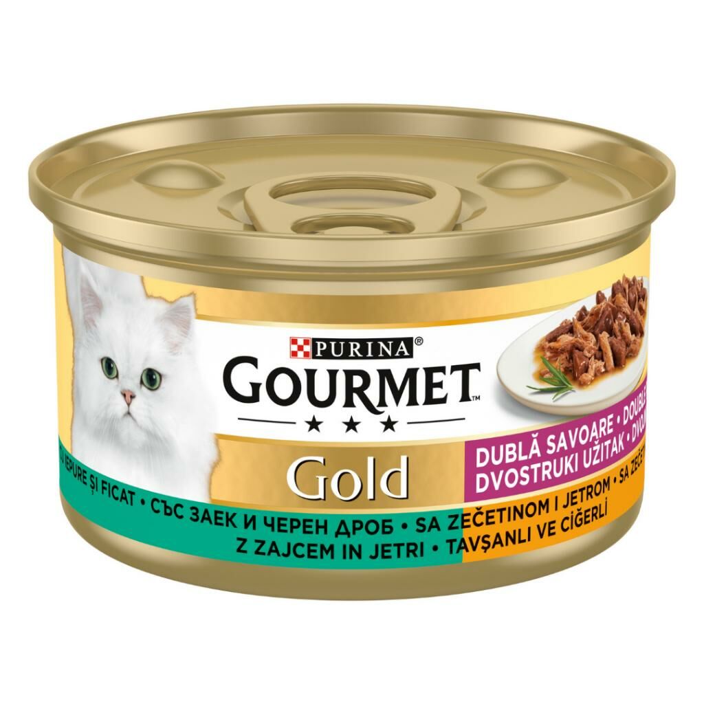 Gourmet Gold Ciğerli Ve Tavşanlı Kedi Konserve Maması 85 Gr