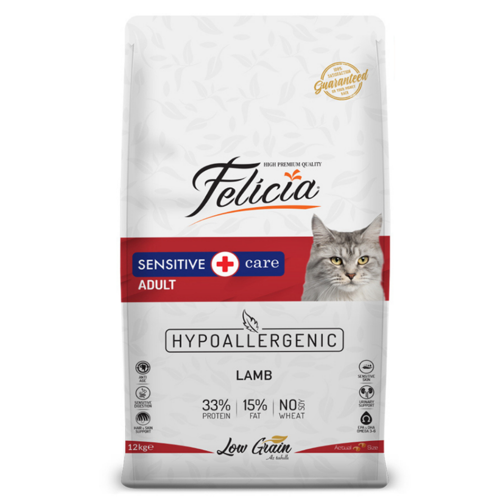 Felicia Az Tahıllı Kuzu Etli Yetişkin Kedi Maması 12 Kg