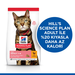 ﻿Hill's SCIENCE PLAN Light Tavuklu Yetişkin Kedi Maması 1.5 Kg