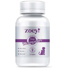 Zoey Dermacure Kedi Ve Köpekler İçin Deri Ve Tüy Onarımını Destekleyici Tablet ( 75 Tablet )