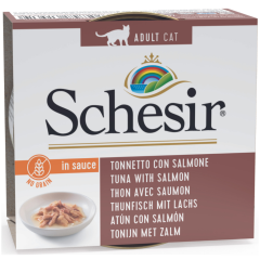 Schesir Cat Natural Sauce Ton Balıklı Ve Somonlu Tahılsız Kedi Konservesi 70 Gr
