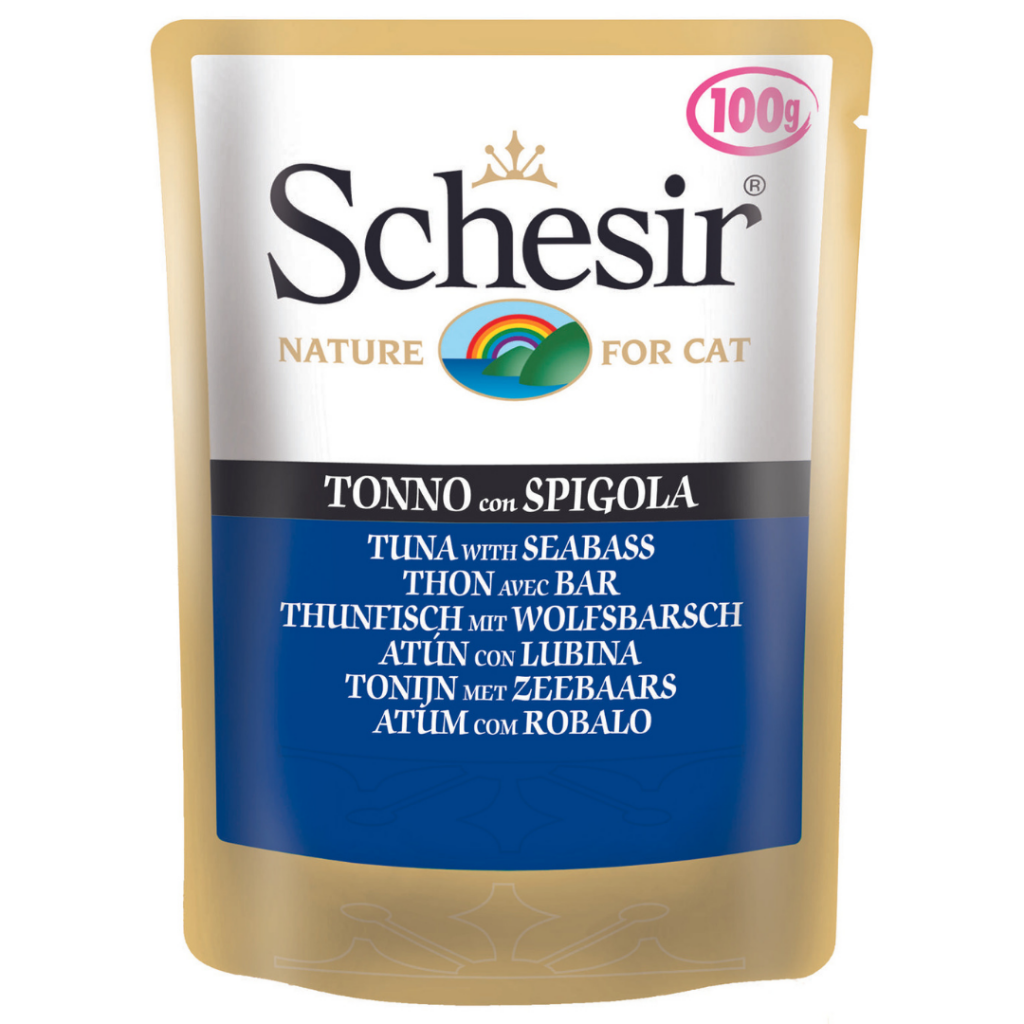 Schesir Cat Ton Balıklı ve Levrekli Pouch Kedi Yaş Maması 100 Gr