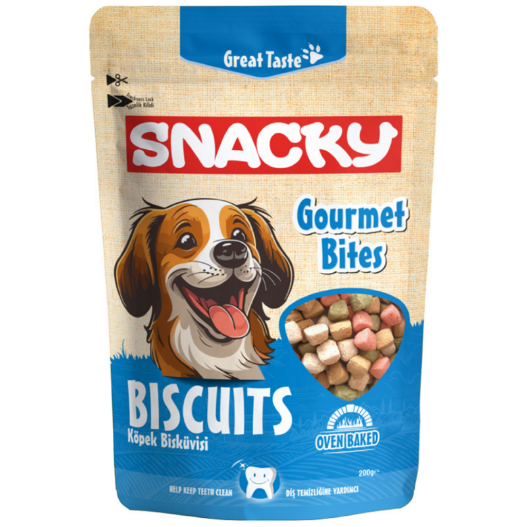 Snacky Biscuits Gourmet Bites Renkli Köpek Ödül Bisküvisi 200 Gr